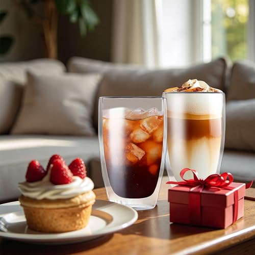 17oz Double Wall Glass Coffee Mugs Set of 48 (48 Count)