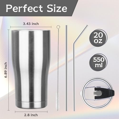 20oz Insulated Tumbler with Lid Straw Travel Coffee Mug Cup