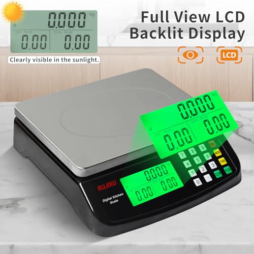 Large Digital Kitchen Scale Black 30kg