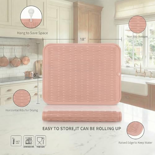 Silicone Dish Drying Mat for Multiple Usage