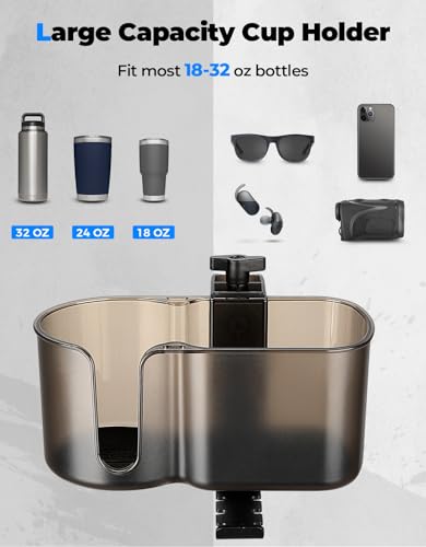 3-in-1 Desk Cup Holder and Headphone Hanger, Fits 18-32 oz Cups