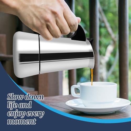 6 Cup Moka Pot Stainless Steel 300ml Italian Espresso