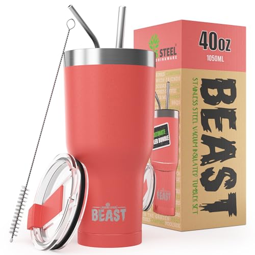 Beast 40 oz Tumbler Stainless Steel Vacuum Insulated Coffee Ice Cup Double Wall Travel Flask