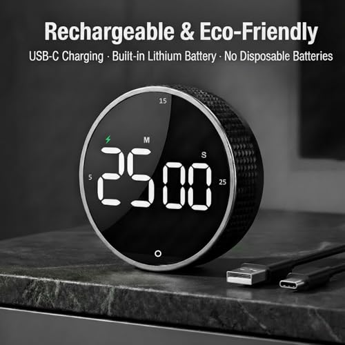 Rechargeable Magnetic Kitchen Timer