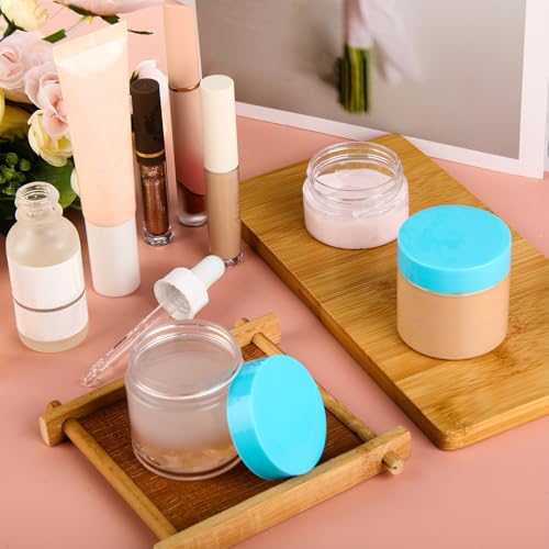 4 Pcs Plastic Jars Wide Mouth with Lids