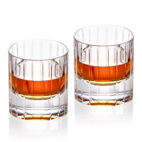 Crystal Whiskey Glasses Set of 2 Handcrafted Old Fashioned Glasses (2 Count)