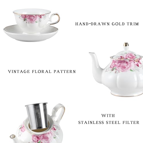 Sweejar Ceramic Teapot with Infuser