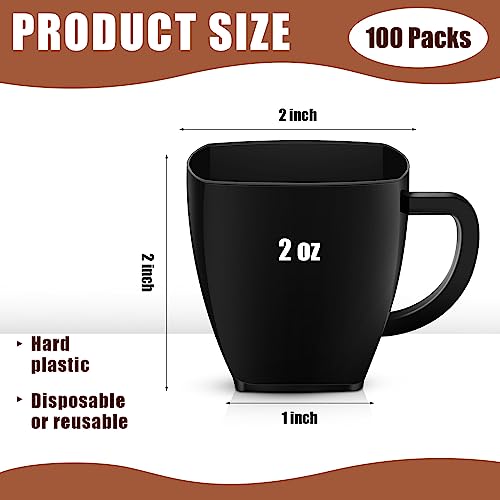100 Pcs Mini Disposable Tea Cups with Handle (100 Count)