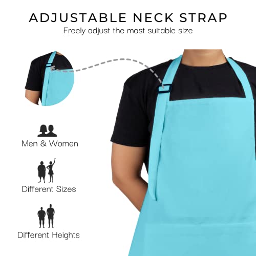 Chef Apron Set of 2 for Men and Women with Pockets 35x27 Inches Cotton Painting Apron (2 Count)