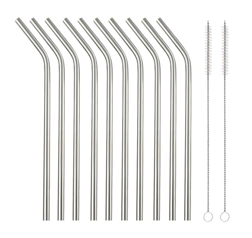 10 Pcs Stainless Steel Straws (10 Count)
