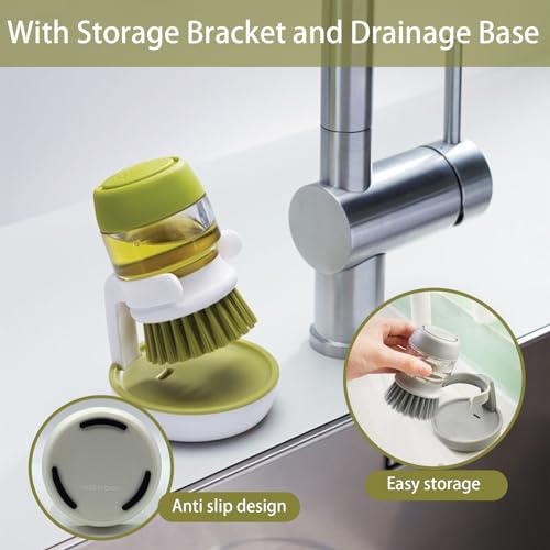 Soap Dispenser with Dish Brush and Storage Bracket