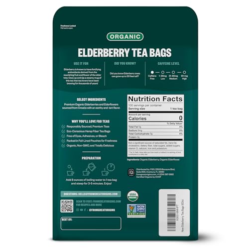 Organic Elderberry Tea (100 Count)