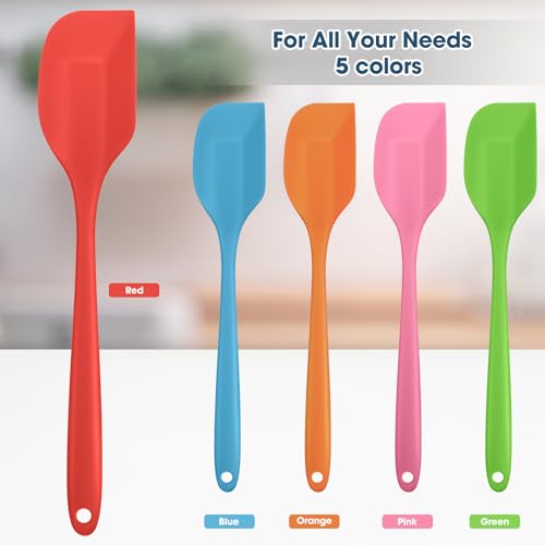 65 Pcs Mini Silicone Spatulas Bulk 8.3 Inch Heat Resistant Scrapers Rubber Spatulas Seamless Design Non Stick Flexible for Kitchen Use Cooking Baking Mixing (65 Count)