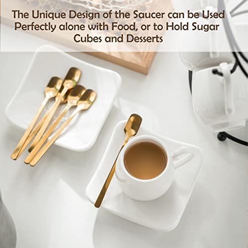 Espresso Cups with Saucers Set (6 Count)