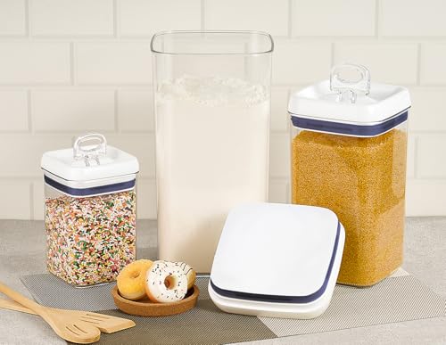 Flip Tite Acrylic Food Storage Container with Lid 6” XL Air Tight Ring Seal Flip Lock (3 Count)