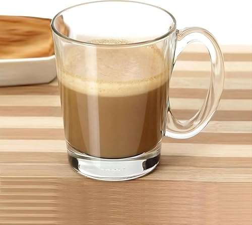 Clear Large Glass Coffee Mug with Handles