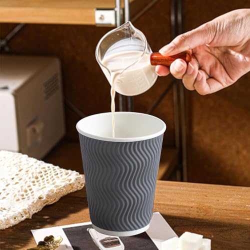 50 Pack 12 oz Coffee Cups Disposable Insulated Paper Cup Gray (50 Count)