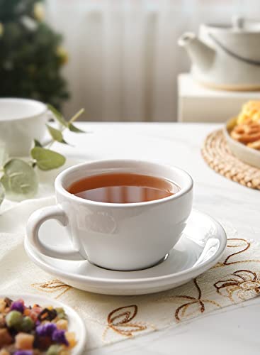 8 oz Cappuccino Cups with Saucers (4 Count)