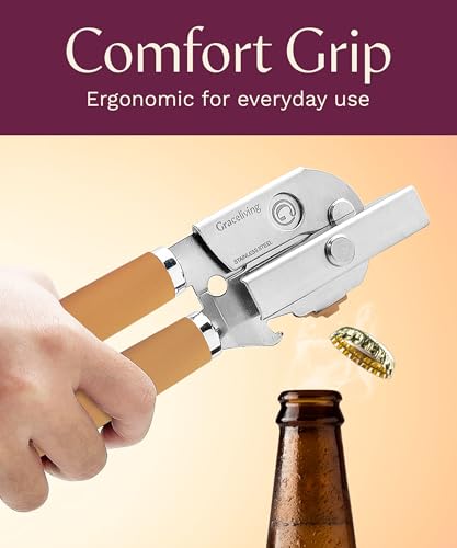Heavy Duty Manual Can Opener with Magnetic Lid Lifter