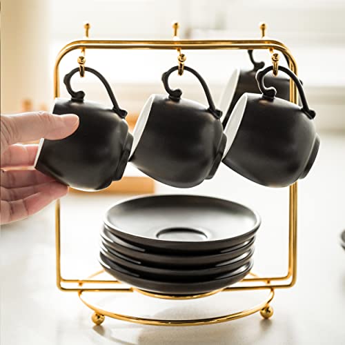 Espresso Cups and Saucers Set (6 Count)
