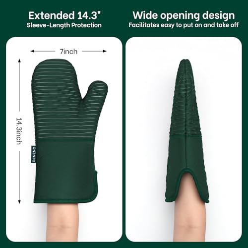 Heat Resistant 500°F Kitchen Oven Mitts 2 (2 Count)