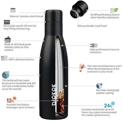 17oz Skinny Insulated Water Bottle