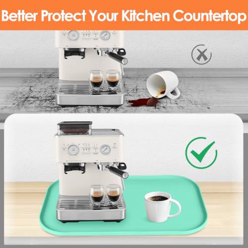 Silicone Coffee Maker Mat with Lip for Countertops