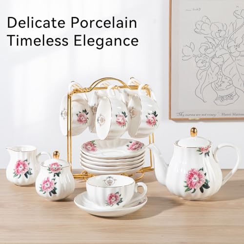 Sweejar Porcelain Tea Sets British Royal Series (22 Count)