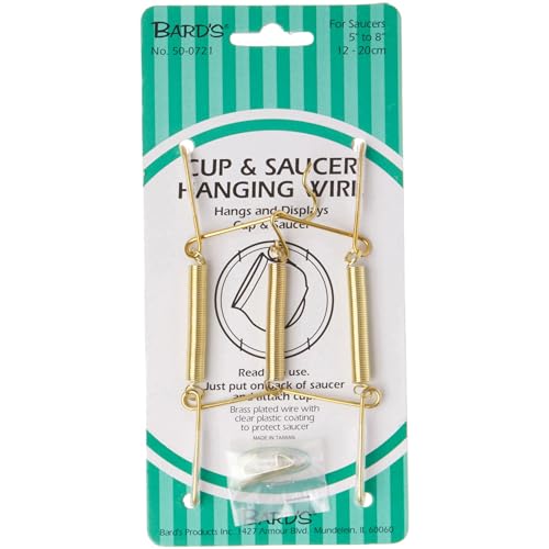Gold Toned Wall Mountable Tension Cup and Saucer Hanger (6 Count)