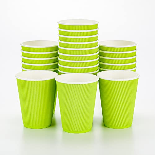 Ripple Wall Coffee Cup 25 Count 12 Ounce Insulated Hot Beverage Cup Disposable Non