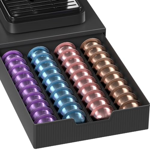 Coffee Pods Drawer Organizer Compatible with Nespresso Vertuo Pods & K
