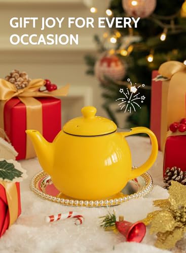 Teapot Porcelain Tea Pot with Stainless Steel Infuser