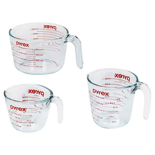 Essentials (3-Pack) Glass Measuring Cups Set (1, 2 & 4 Cup) (3 Count)