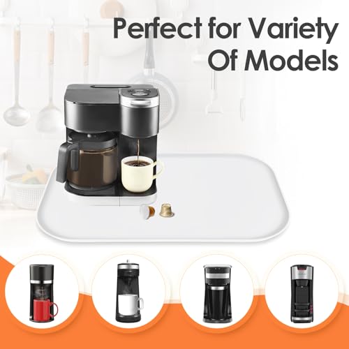 Silicone Coffee Maker Mat with Lip for Countertops
