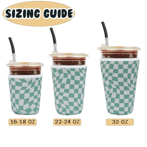 Reusable Insulated Neoprene Iced Coffee Cup Sleeve (3 Count)