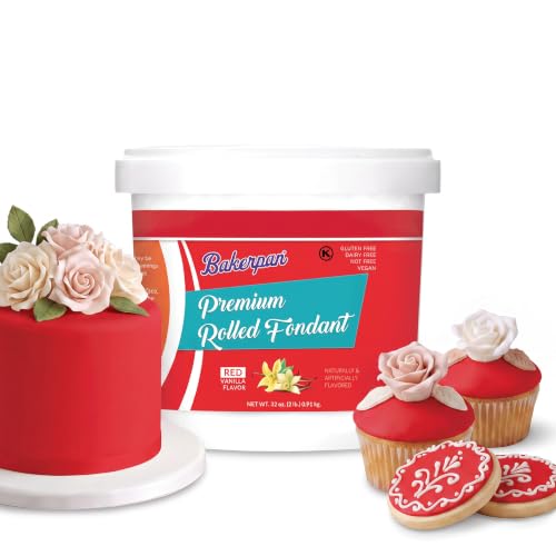 Premium Rolled Red Fondant for Cake Decorating (32 Ounce)