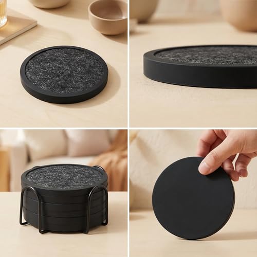 Absorbent Coasters for Drinks with Holder (7 Count)