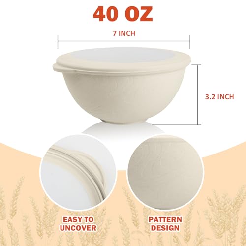 Wheat Straw Bowls with Lids Set of 4