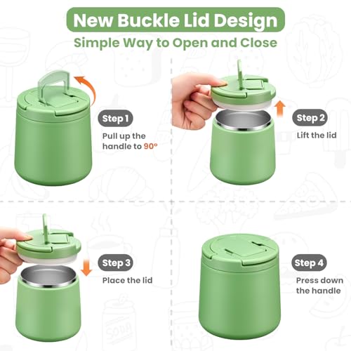 20oz Insulated Vacuum Food Jar with Buckle Lid