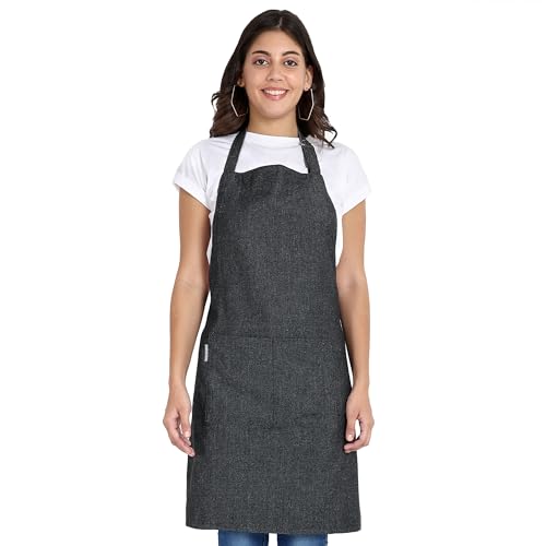 Chef Aprons Recycled Cotton Kitchen Apron with an Adjustable Neck with Long Ties (2 Count)
