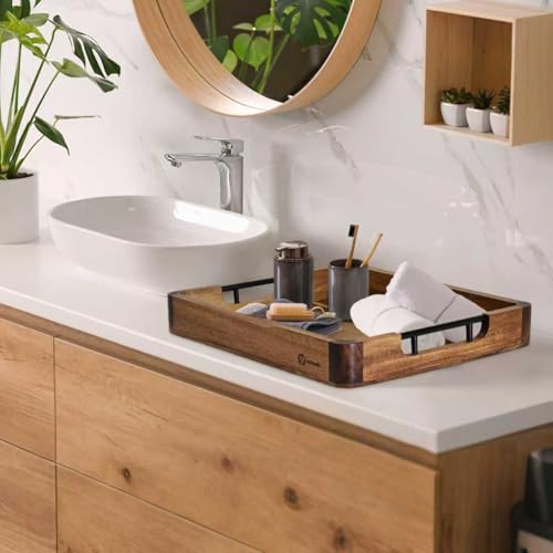 Wood Serving Tray with Handles