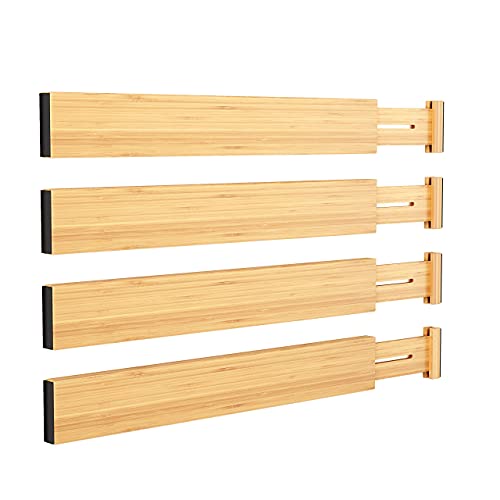 Bamboo Expandable Drawer Dividers (4 Count)