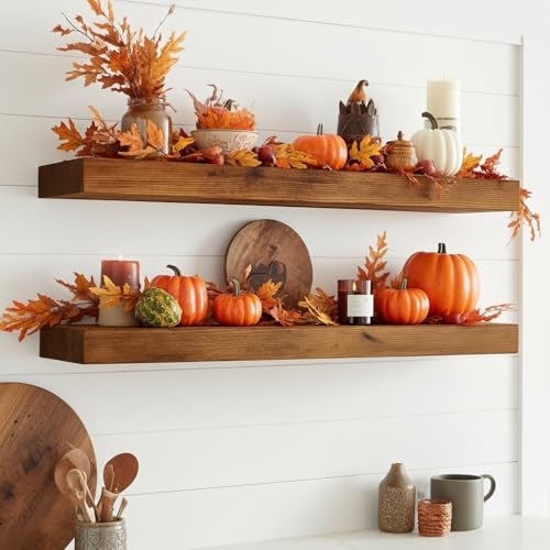 Reclaimed Wood Floating Wall Shelf (2 Count)