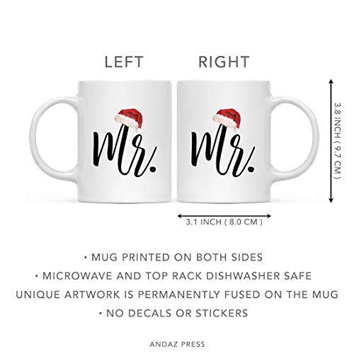 Christmas Winter Holiday 11oz. Coffee Mug Gay Couples Set (2 Count)