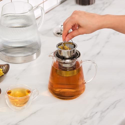 Keops XL Borosilicate Glass Teapot with Infuser and Lid for Stovetop (2 Count)