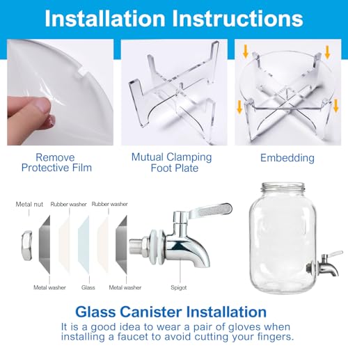 1 Gallon Glass Drink Dispenser with Acrylic Stand