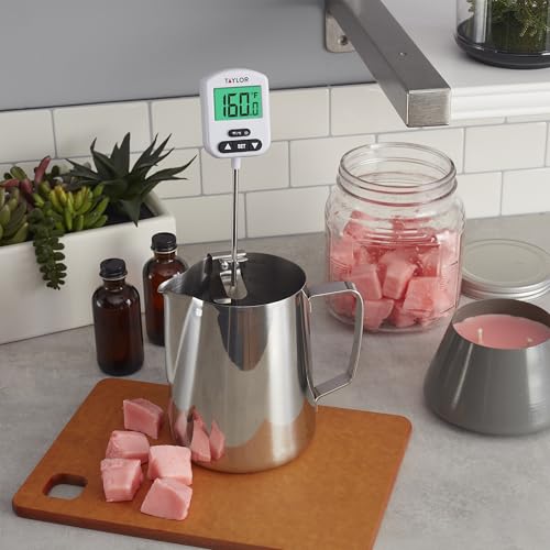 Programmable Digital Candy and Deep Fry Thermometer with Green Light Alert Display