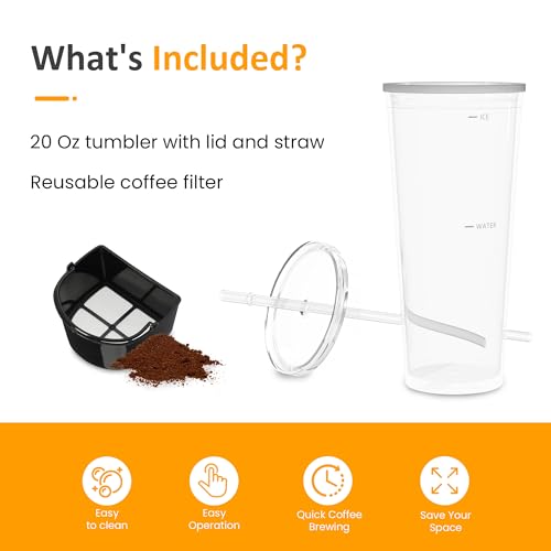 20Oz Iced Tea Coffee Maker with Reusable Filter