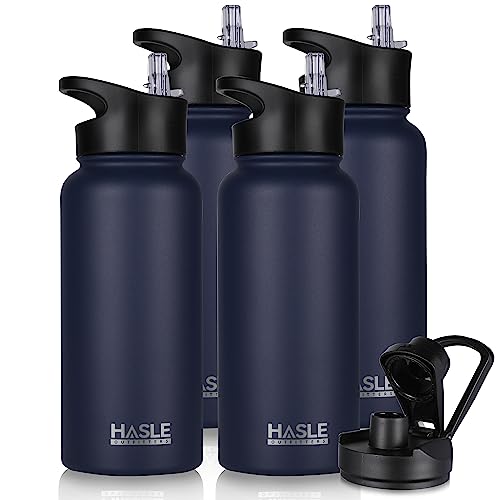 32 oz Insulated Water Bottle Stainless Steel Double Walled Vacuum Sports Water Bottle with 2 Lids