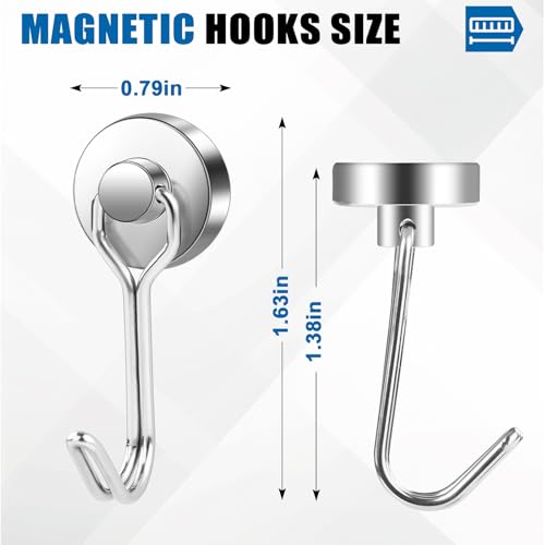 Magnetic Hooks Magnet Hook for Cruise Cabins Fridge 40LBS 6Pack (6 Count)